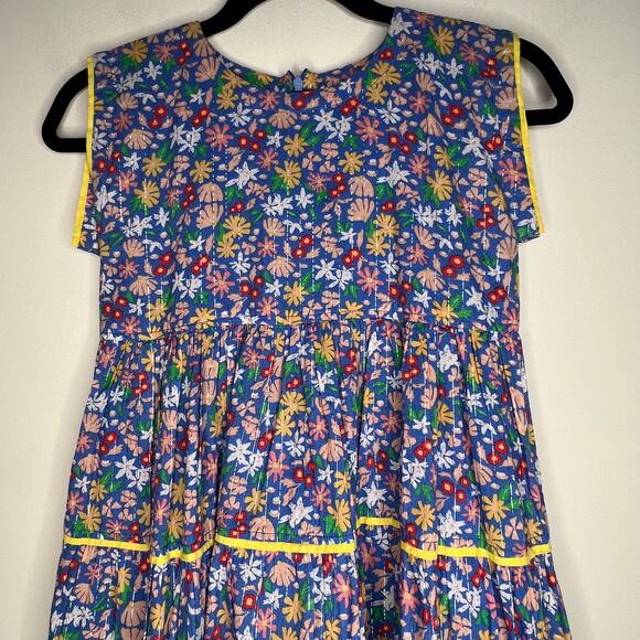 Pink Chicken Blue Floral Tiered Girls Dress Size 10Y - Picture 4 of 7